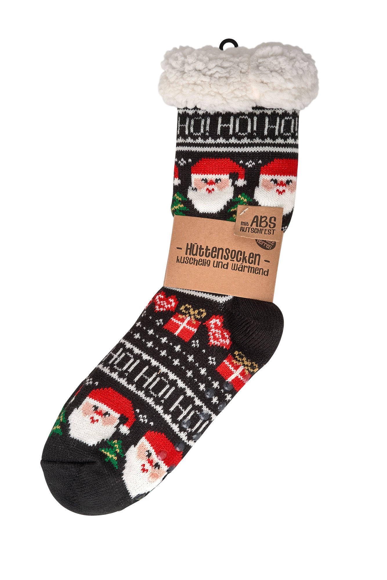 Unisex Hütten-Socken "Weihnachten" / Anti-Slip + Teddy-Futter
