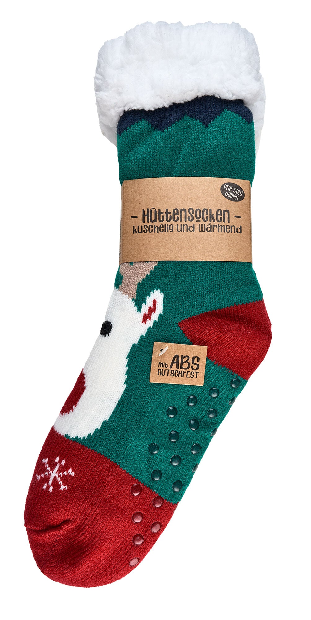 Unisex Hütten-Socken "Weihnachten" / Anti-Slip + Teddy-Futter