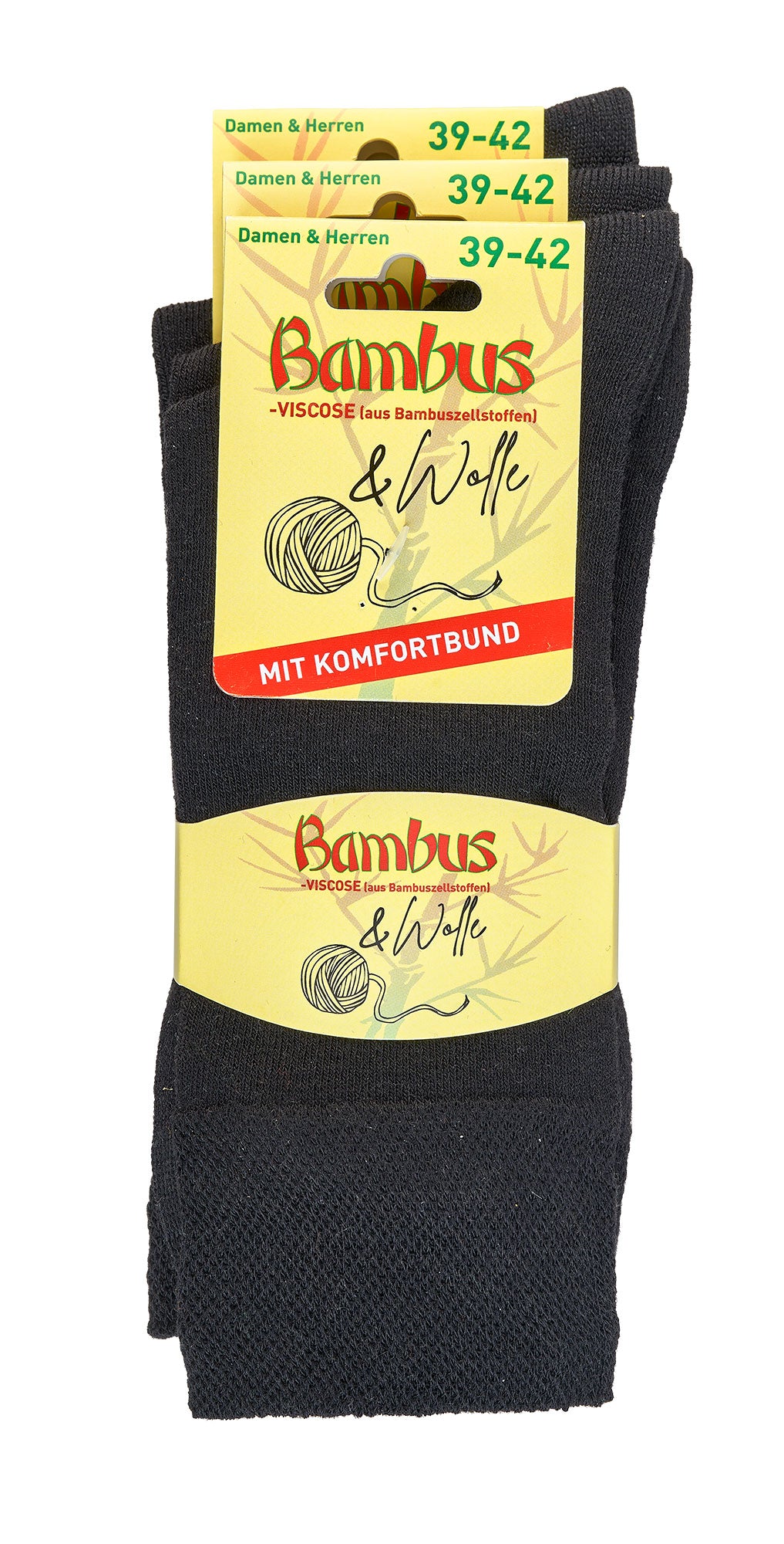 Wellness-Socken Viskose (Bambus) mit Wolle * 3er-Bündel